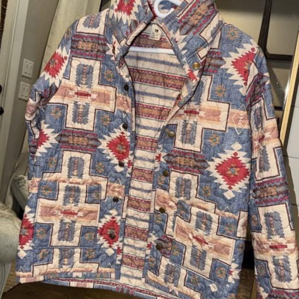 Ida Mae Home Quilted Snap Jacket-NEW Without Tags